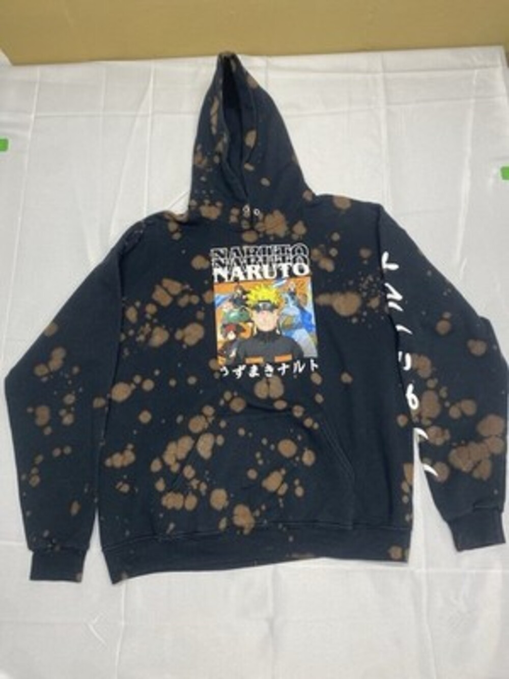 Naruto Shippuden Collection Bleach Wash Graphic Hoodie Size XL